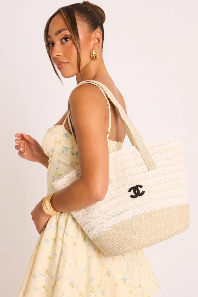 CHANEL CLASSIC BAG IN WOVEN MATERIAL